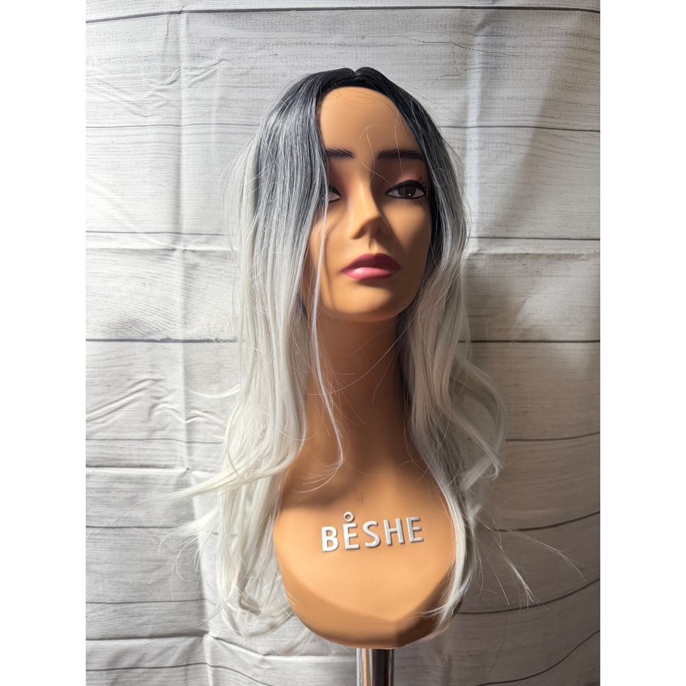Black Grey ombré synthetic wig